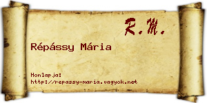 Répássy Mária névjegykártya